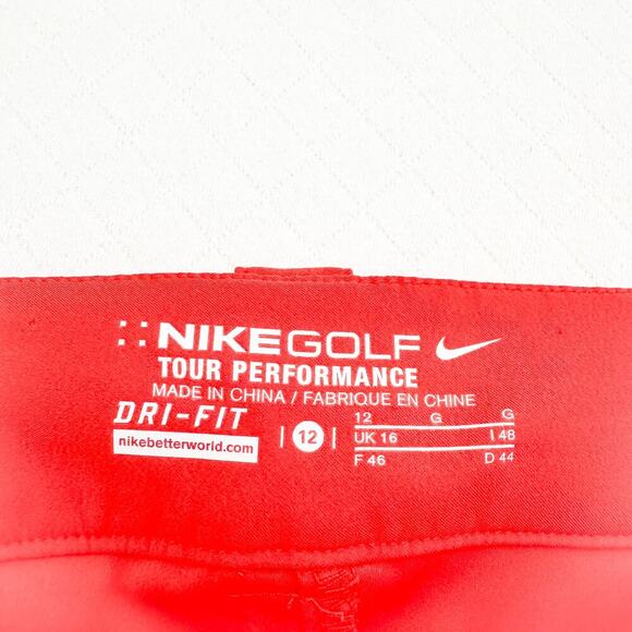 Nike Golf Tour Performance Dri-fit Orange Short Skort Pant Size 12 - Picture 3 of 5